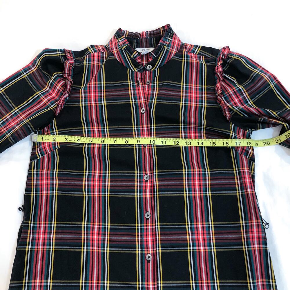 J. Crew Black Tartan Long Sleeve Shift Dress - Picture 10 of 12
